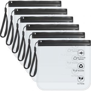 6 Pi&egrave;ces Trousse de Toilette Transparente 20 x 20cm Kit de Voyage Sac Transparent Avion Trousse de Toilette de Taille Voyage Indispensable