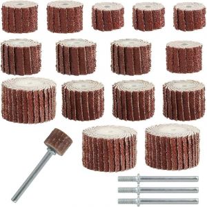 15 Pi&egrave;ces Roue &Agrave; Lamelles,Grain 80, Lamelleuse, Brosse Visseuse, Abrasif Roue Avec 5 Tailles Diff&eacute;rentes Pour Outils Rotatifs Roue De Polissage Avec