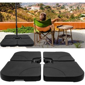 Tolletour - 4 dalles à lester Pied de parasol support parasol maintien-Noir- 50x50cm-80kg