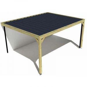 Carport bois &bull; 5m x 4m &bull; adoss&eacute;e &bull; sens largeur &bull; livraison comprise