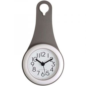 R&eacute;veil de salle de bain &eacute;l&eacute;gant - R&eacute;veil silencieux - R&eacute;veil de cuisine &agrave; ventouse - Mini r&eacute;veil pour la maison - R&eacute;veil original - gris