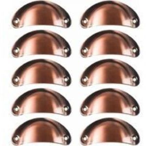 10x Poign&eacute;e de Coquille Vintage pour Tiroir Armoire Meuble Cuisine, Fer Incurv&eacute; Bouton de Porte de Placard Retro 8,2 cm x 3,5 cm，M&eacute;tall Bouton Porte