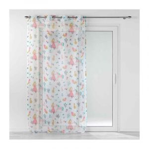 Rideau Voilage 'Princesse Licorne' 140x240cm Blanc