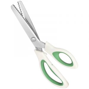 Poignée Souple pour droitiers et gauchers Ciseaux cranteurs Couture, Ciseaux à denteler, ciseau Couture Couleur verte et blanche