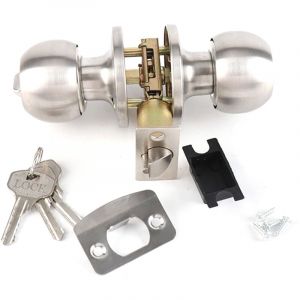 Serrure de Porte &agrave; Bille, Bouton de Porte d'entr&eacute;e &agrave; cl&eacute;, Serrure Tubulaire, Ensemble de Boutons de Porte &agrave; Boule de Maison Pr&eacute;fabriqu&eacute;s en Acier