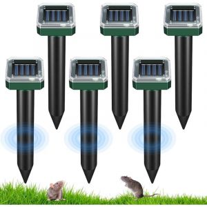 6Pcs Répulsif Taupe Solaire, Anti Taupe Ultrason Solaire, Répulsif Taupe Ultrason Solaire, Anti Taupe Solaire avec Ip65 Imperméable, pour Taupes,