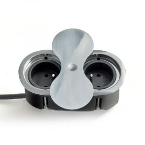 Bloc de 2 prises a encastrer Inox (fixation par le dessus) 033IB-UP Msa France
