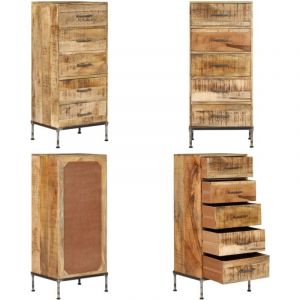 Vidaxl - Coffre à tiroirs 45x35x106 cm Bois de manguier massif - Meuble Vintage - Commode Tiroir - Buffet Industriel - Rangement Maison - Bois Massif