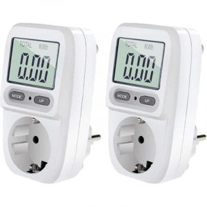 [Lot de 2] Compteur consommation d'&eacute;nergie Compteur puissance compteur d'&eacute;lectricit&eacute; prise Compteur co&ucirc;t &eacute;nerg&eacute;tique Compteur consommation d'&eacute;nergie