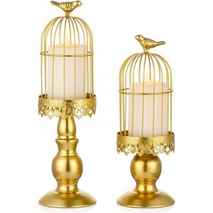 Boujoir Chandelier &agrave; Cage &agrave; Oiseaux Vintage Decorative Mariage Chandeliers Bougoire D&eacute;coratifs pour Tables de Mariage, Shabby Chic Ornements pour