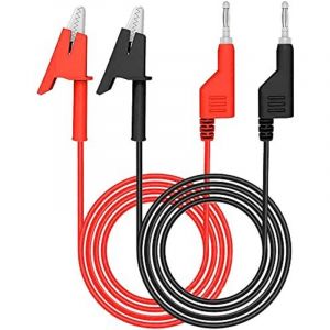 2 Pc de test, fiche banane empilable de 4 mm &agrave; pinces crocodile crocodile fil de c&acirc;ble flexible (1 m/3,3 pieds) pour les tests &eacute;lectriques multim&egrave;tre