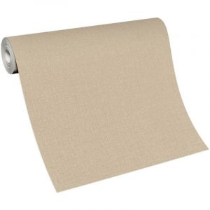 Bricoflor - Papier peint intissé uni beige style scandinave | Tapisserie unicolore beige crème pour chambre | Papier peint scandinave idéal bureau