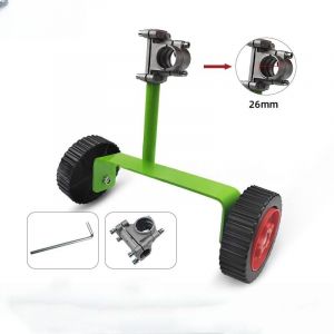 Roue de support réglable pour débroussailleuse 28 mm et 26 mm pour débroussailleuse à gazon/essence/électrique - Vert