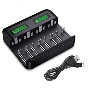 Chargeur de batterie universel LCD, chargeur universel pour piles rechargeables AA/LR6, AAA/LR3, C/R14, D/R20 NiMH avec entr&eacute;e micr