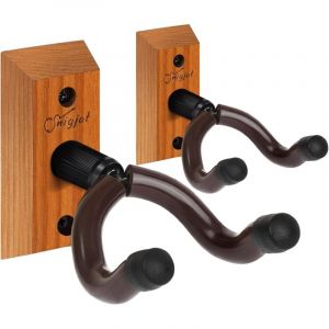 Lot de 2 cintres pour guitare, support mural pour guitare en bois dur, support mural rotatif pour guitare avec vis, support de crochet pour guitare