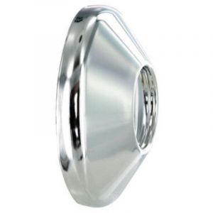 Rosace chromée bombée filetée 15x21, la paire