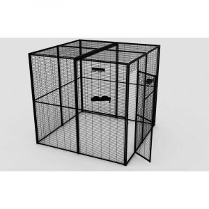 Voliere du interieur pour perroquets de 4m2 a toit en maille