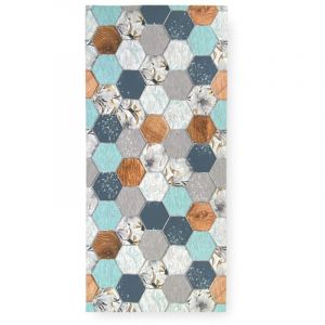 Tapis de cuisine Runner antid&eacute;rapant lavable Oriente Blu - Chemin de cuisine moderne, facile &agrave; nettoyer, fabriqu&eacute; en Italie Cm. 50x200