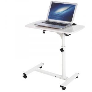 AIPERQ Table de Lit Roulante pour Ordinateur Portable - Table a Roulette Réglable en Hauteur et Inclinable, Petit Bureau , Table pour Le Travail et