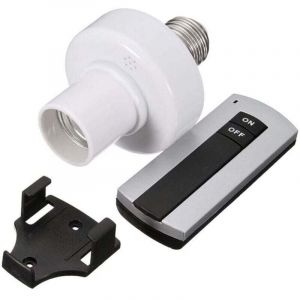 E27 220v T&eacute;l&eacute;commande Sans Fil Lampe De Lumi&egrave;re Ampoule Porte-capuchon Douille Commutateur--