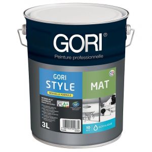 Gori - Peinture acrylique murs et plafonds style mat poché fin bidon de 3l
