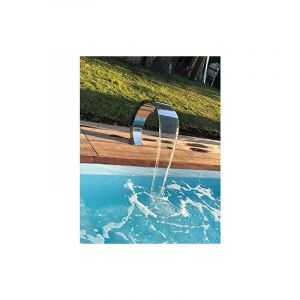 Cascade massante INOX 65cm &ndash; Finition poli miroir &ndash; Compatible piscine chlore/brome &ndash; D&eacute;bit 7 &agrave; 26 m&sup3;/h &ndash; Raccord filetage 1''1/2