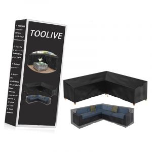 Housse de Protection pour Meubles de Jardin en Forme de v - Imperméable - en rotin - pour canapé d'angle - pour Salon - 215 x 215 x 87cm Toolive