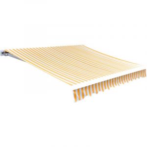 Maison Chic &ndash; Toile d'auvent 450x300 cm &ndash; Polyester r&eacute;sistant aux UV &ndash; Rev&ecirc;tement hydrofuge &ndash; Orange et blanc pour tonnelle