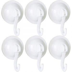 Shining House - Lot de 6 cintres muraux réutilisables avec crochet à ventouse de 70 mm, imperméables et sans traces, adaptés pour manteaux, écharpes,