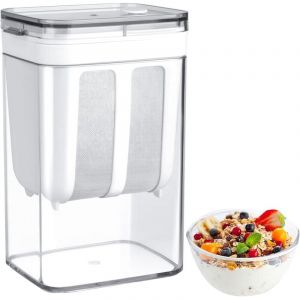 Yaourt grecque passoire lavable 1100 ml, couvercle s&eacute;parateur lactos&eacute;rum, maille ultra-fine lait fromage