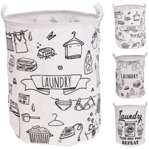 Sac &agrave; linge, white , &oslash;40 x 50 cm, 3 mod&egrave;les assortis