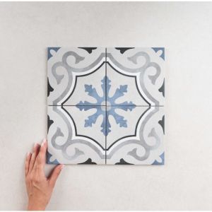 APE - Carrelage Imitation Carreaux de Ciment fleur 15x15 (0,5m2) Lou-Lou - Les Carreaux de Jean