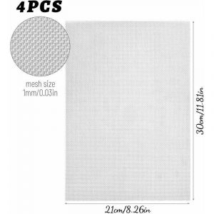 4pcs Maille En Acier Grillage, 30 x 21cm Grillage M&eacute;tallique Fine, Grillage Anti Rongeur,Tissu De Treillis Pour Emp&ecirc;cher Moustique,Souris,