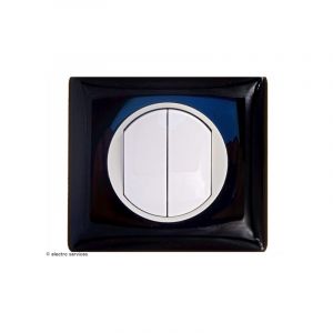 Double interrupteur ou Va-et-vient C&eacute;liane Complet Noir Griffes: Avec griffes