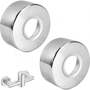 Lablanc - 2 Pièces Rosace Robinet, 66 25 30 mm Rosace Mitigeur Douche, Acier Inoxydable Rosace, Diamètre Intérieur de 6 Points Cache Tuyau Plomberie,