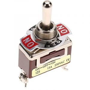 SPDT Interrupteur à bascule momentané 3 broches ON-OFF-ON Double bouton poussoir de réinitialisation