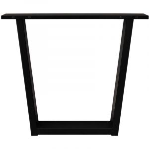 Skraut Home - Support, Tr&eacute;teau, Pieds, En forme de U, M&eacute;tal, Pour Plateaux de Table, 84x8x71 cm, Salon, Salle &agrave; manger, Bureau, Couleur Noire