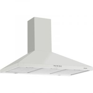 GLEM GHP945WH - Hotte Murale D&eacute;corative - 500 m3/h - 3 Vitesses - Filtres M&eacute;tal et Charbon - LED - Design Pyramide - 90 cm - Blanc