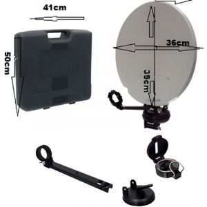 Kit Parabole Camping Car - MICRO - 37Cm - R&eacute;ception Satellite - Blanc