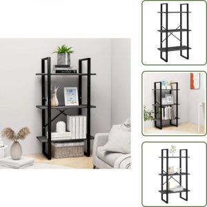 Tag&egrave;re de rangement gris 60x30x105 cm bois d'ing&eacute;nierie - &Eacute;tag&egrave;re De Rangement - Biblioth&egrave;que - Meuble De Rangement - &Eacute;tag&egrave;re Grise - Mobilier