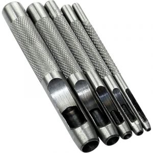 Lot de 5 Outils de Poin&ccedil;onnage/Outil Perforateur/Perforatrice de 2/3/4/6/8mm - Poin&ccedil;on Creux pour Faire des Trous
