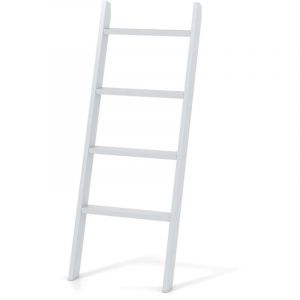 &Eacute;tag&egrave;re &eacute;chelle porte-serviettes 51 x 8 x 137 cm capacit&eacute; 80 kg design rustique en bois gris