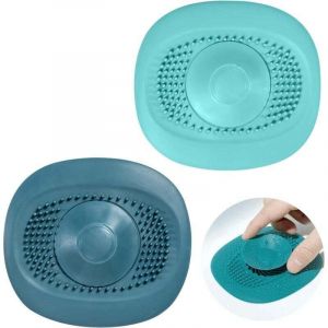 2 Pi&egrave;ces Silicone Bouchon Evier Cuisine Universel 2 en 1 Attrape Cheveux Douche Bouche Evier Bonde Evier Cuisine Douche Anti Odeur Bouchon de