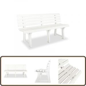 Vidaxl - Banc de jardin 145,5 cm Plastique Blanc - Banc De Jardin - Mobilier De Jardin - Banc En Plastique - Banc Blanc - Terrasse