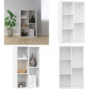 Vidaxl - Bibliothèque/Buffet Blanc 50x25x80 cm Bois d'ingénierie - Bibliothèque Blanche - Bibliothèque Moderne - Étagère Murale - Rangement Intérieur