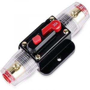 30A Auto Disjoncteur, Auto Disjoncteur Protection De Voiture 12V-24V DC, Auto Disjoncteur pour Voiture avec Commutateur Manuel de R&eacute;initialisation de