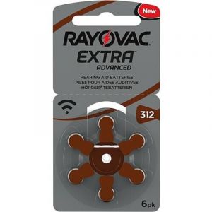 Rayovac pile auditive 312AE blister de 6 pièces