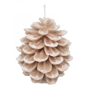 Paris Prix - Bougie D&eacute;co pomme De Pin 560g Beige & Blanc