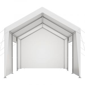 Mophorn Tente Garage 3,65 x 6,09 m, Carport Abri de Voiture Ext&eacute;rieur avec Parois Lat&eacute;rales Amovibles et Portes, R&eacute;sistant aux UV et &agrave; l'Eau,