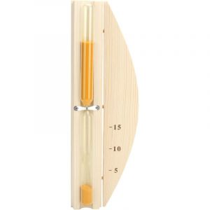 Sablier Sauna en Bois Sauna Hourglass Accessoire de Sauna 15 Minutes Sauna Room Sable Horloge Minuterie en Verre Sablier en Bois Mural